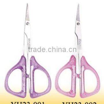 Pink handle eyebrow scissors