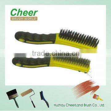 brush with galvanized iron wire /plastic handle steel wire brush