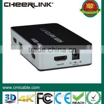 newest promotion project 3d 5x1 4k2k 5 port hdmi switch