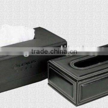 Custom Printed Leather Tissue Box For Restaurant