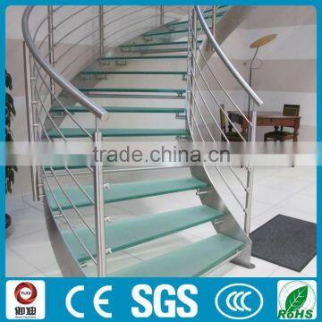 New Arrival Modern Stainless Steel Glass Curved Staircase Design photo-3