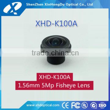 2016 hot fixed 1/2.5 inch f2 m12 1.56mm MegaPixel 180 degree fisheye lens ir cut