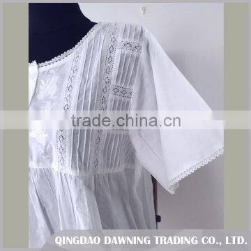 High Capability Embroidered White Cotton Nightdress/Dressing Gown photo-3