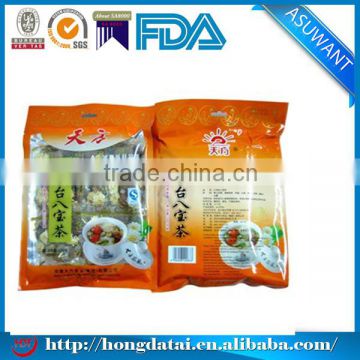 Empty heat seal foil wrapped tea packing bag biodegradable