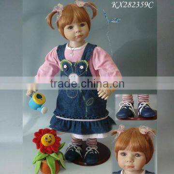 28inch toddler size fashion design country girl doll lifelike vinyl doll