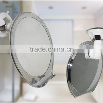 Metallic Wall mounted makeup mirror with a razor holder