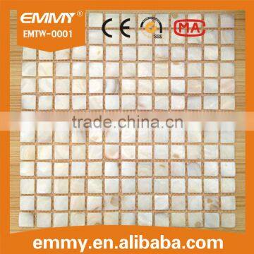 white wave design convex white mother of pearl shell mosaic tile on mesh