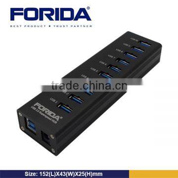 Private Mould Alumnium USB 3.0 HUB 10 Ports with LED