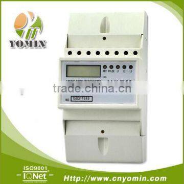 ISO 9001 Factory YEM024SJ Three Phase Four Wire Electronic Din Rail Active Energy Meter , LCD Display Energy Meter /