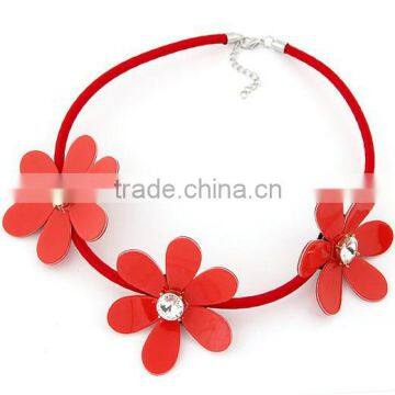 ODM/OEM Jewelry Factory rope necklace, nylon rope choker necklace, hawaii flower necklace