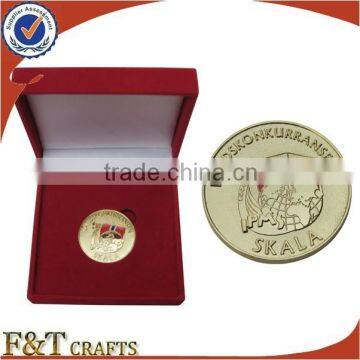 fancy london souvenir gift velvet display gold coin box package for promotion                        
                                                Quality Choice