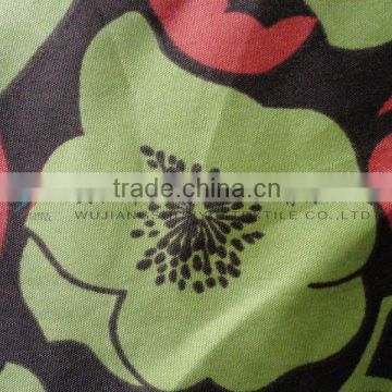 polyester pongee plain flower printed fabric