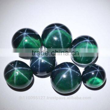 122.60 Ct Emerald Green Star Sapphire 6 Rays Lab Created Stone