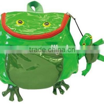 green PVC plastic kid raincoat with bag