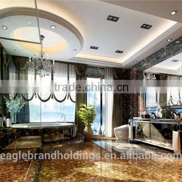 Brown Shinning Microcrystalline Tile, 3D Effect Glass Surface Glossy Luxury Glazed Floor Tiles photo-2