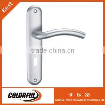 stainless steel door handle on plate