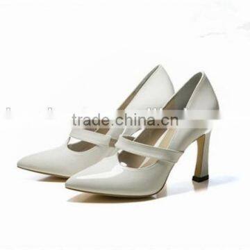 OP15 Lady Shoes Candy color Patent PU Pointed Toe Rubber Sole Dress Shoes