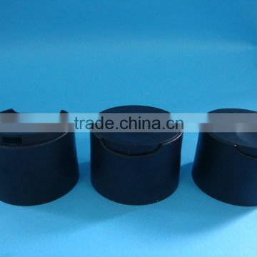 24mm matte black double wall disc top cap for shampoo