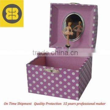 musical paper jewelry box with insert mirror and dancing ballerina