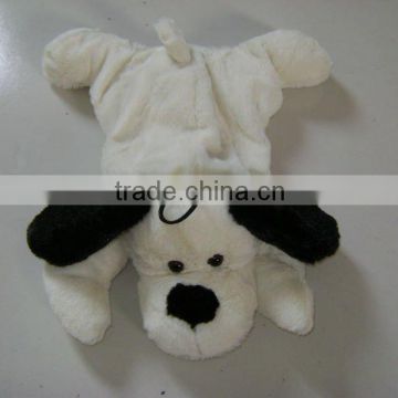 cheap promotional black/white dog soft plush animal shaped hot water bottle cover for 2000ml