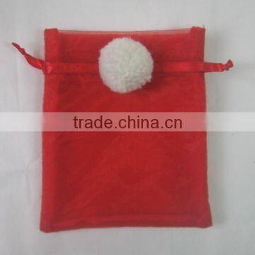 Hot Sale High Quality Velvet Felt Pouch with POM POM