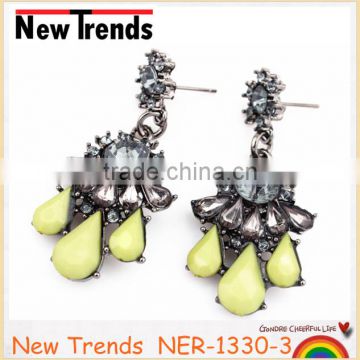 New design alloy resin earring stud fashion lady jewelry earrings