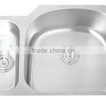 Hot Sell!!Popular stamped sink XHHL 8152AR double bowl stainless steel kitchen sink