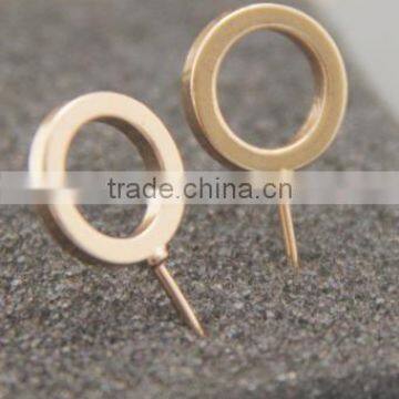 Newest Model Gold Silver Black Alloy Open Circle Stud Earrings