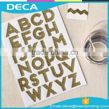 Custom colorful glitter alphabet letter sticker