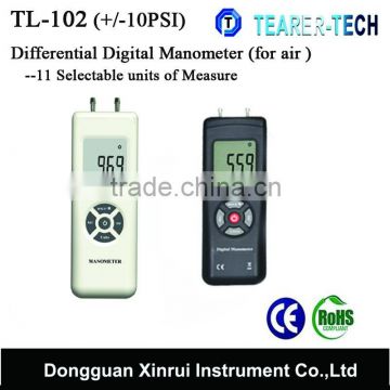 TL-102 Large LCD 10 PSI Digital Manometer Air Pressure Meter Gauge with factory price