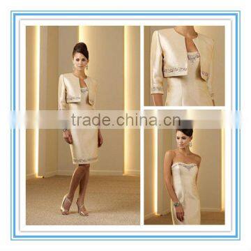 Two-piece sleeveless slim A-line knee-length dress with sweetheart neckline Mother of the bride Jacket Dresses (MOMO-3005)