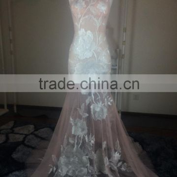 (JBH2016-14) MARRY YOU Transparent Sexy Bare Back Evening Dress