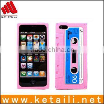 Best quality mobile phone cassette tape silicone case for iphone