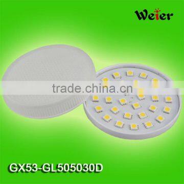 LED Light Source and Glass Lamp Body Material Led GX53 5W