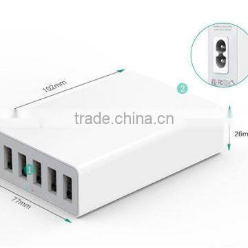 Multi USB 6 Port Charger Desktop Rapid 50Watt Station Charging for Apple Android, With ISmart Technique IC photo-6