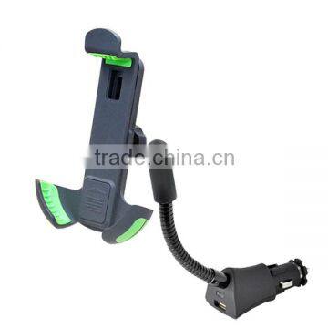 Cheap fly mobile phone car holder with cigarette lighter 5V 1.5A USB for samsung