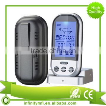 High Quality Wireless Programmable Remote Digital Thermometer For Kitchen Food Cooking Oven Meat BBQ