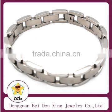 Top Selling 2015 Fashion Health Care Jewelry High Polished 316L Stainless Steel Bio Magnetic Mens Watchband Link Bracelets