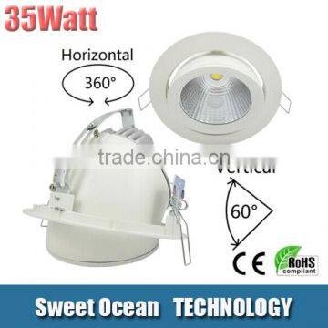 High Lumen High CRI 80 90 Adjustable COB LED Downlight 35W spotlight