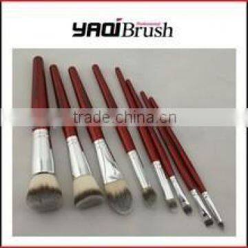 horse hair makeup brush;8 pcs wood handle makeup brush