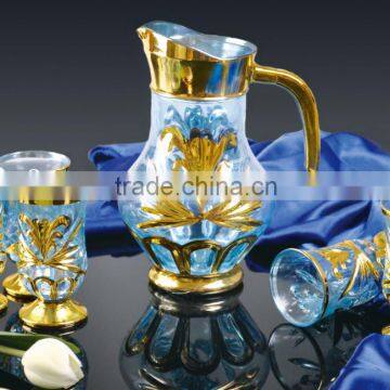 round drinking glass jug water set