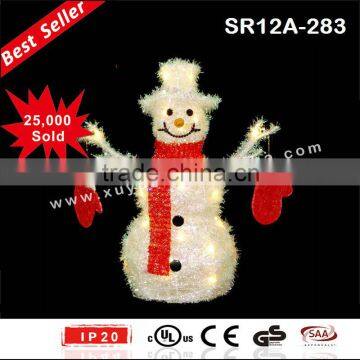 Battery operated white snowman decorative light