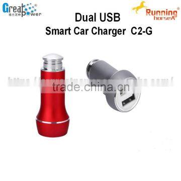 custom mobile phone usb car charger piston style 1 year warranty on sale