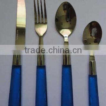 Hot Sales Colourful Handle Stainless Steel Tableware Sets