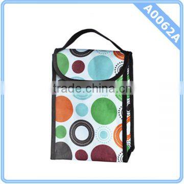 full printing lunch cooler bag with zipper closure