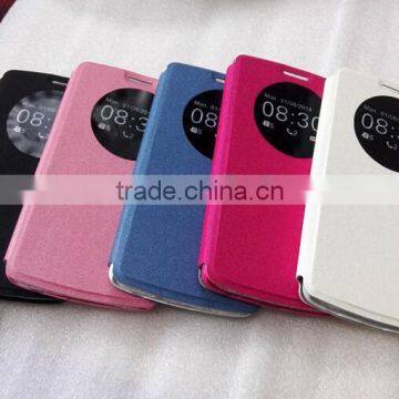 China Products Premium Slim Flip Cover Folio Case With View Window for LG G3