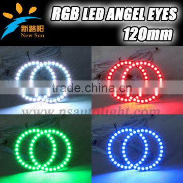 China manufacture good quality 4x 120mm 42pcs 5050SMD LED RGB car angel eyes light geadlight halo ring remote control