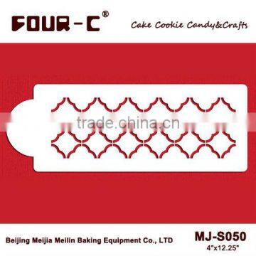 Quatrefoil cake side stencil,decorating stencil,fondant stenciling