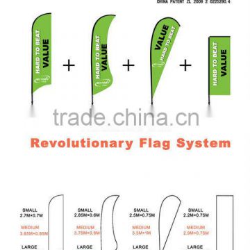 Combination beach flag pole system//Same pole for 4 flag shapes