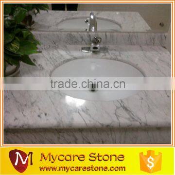 Wholesale Carrara white marble commercial bathroom sink countertop